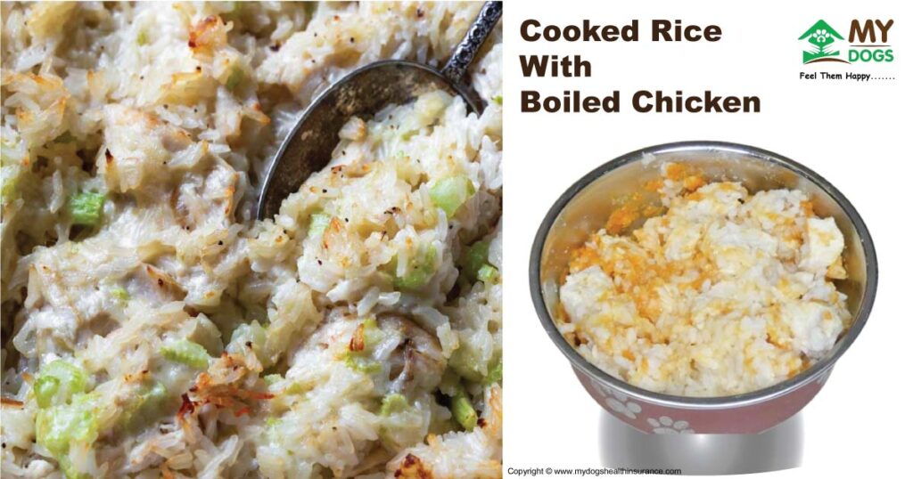 Cooked Rice With Boiled Chicken