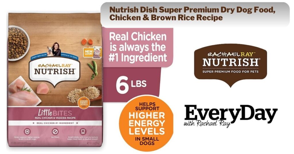 Nutrish Dish Super Premium Dry Dog Food, Chicken & Brown Rice Recipe
